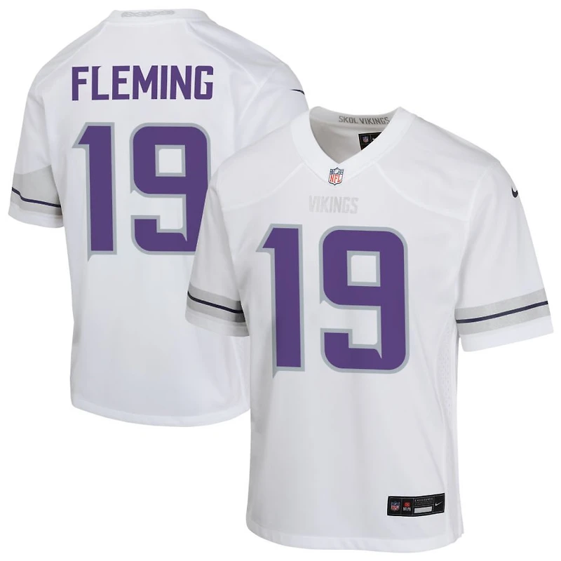 Dontae Fleming Youth Nike White Minnesota Vikings Alternate Custom Game Jersey