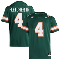 Mark Fletcher Jr Men's adidas  Green Miami Hurricanes NIL Pick-A-Player Alternate Premier Football Jersey