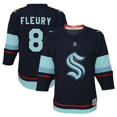 Cale Fleury Youth Navy Seattle Kraken Home Replica Custom Jersey