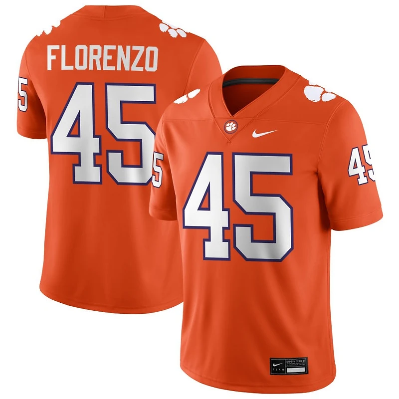 Philip Florenzo Men's Nike Orange Clemson Tigers NIL Pick-A-Player Game Jersey