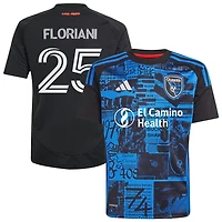 Max Floriani Youth adidas  Black San Jose Earthquakes 2025 Headliner Replica Custom Jersey