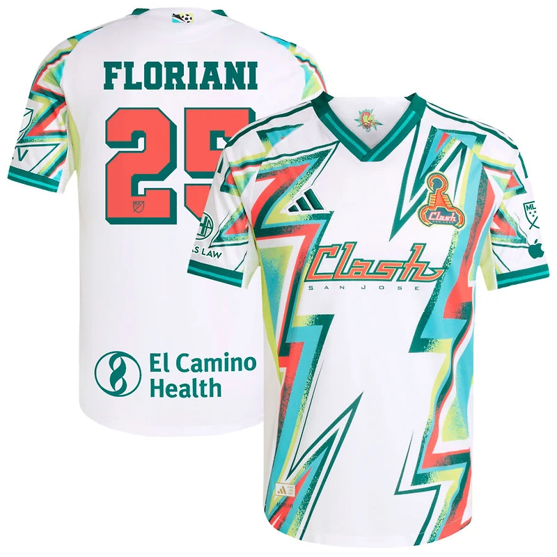 Max Floriani Men's adidas White San Jose Earthquakes 2025 Third Authentic Custom Jersey