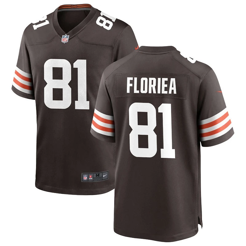 Luke Floriea Men's Nike Cleveland Browns Brown Custom Game Jersey