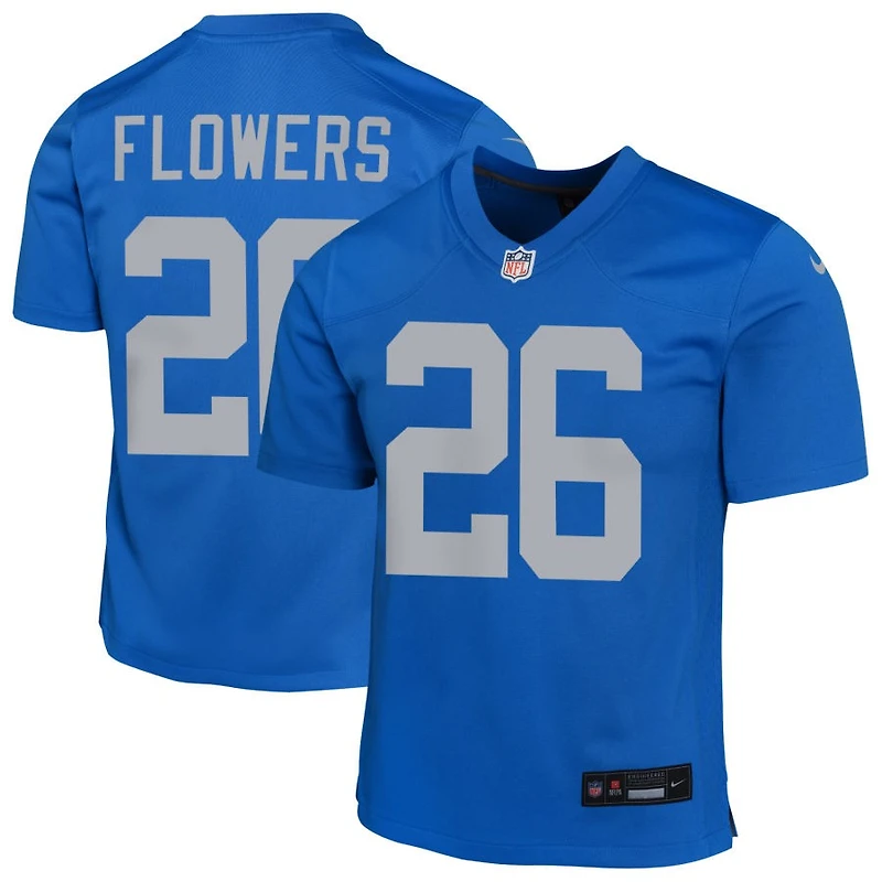 Tre Flowers Youth Nike Blue Detroit Lions Alternate Custom Game Jersey