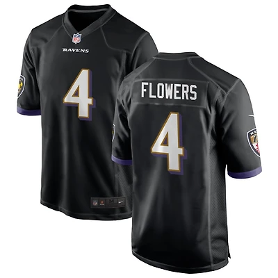 Zay Flowers Men's Nike Black Baltimore Ravens Alternate Custom Game Jersey