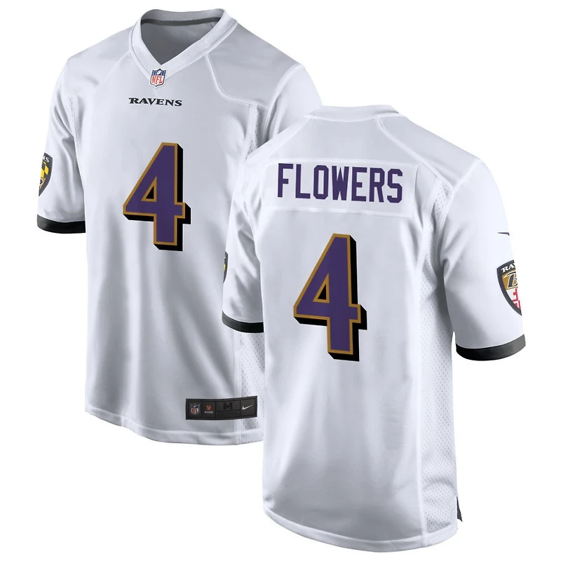 Zay Flowers Men's Nike White Baltimore Ravens Custom Game Jersey