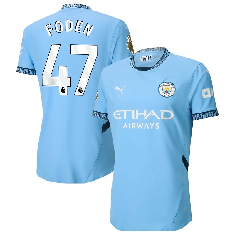 Phil Foden Men's Puma Light Blue Manchester City 2024/25 Home Authentic Custom Jersey