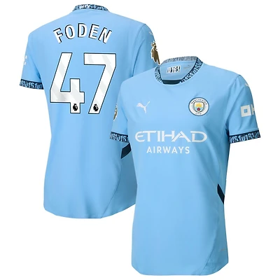 Phil Foden Men's Puma Light Blue Manchester City 2024/25 Home Authentic Custom Jersey