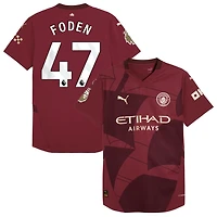 Phil Foden Men's Puma  Burgundy Manchester City 2024/25 Third Authentic Custom Jersey