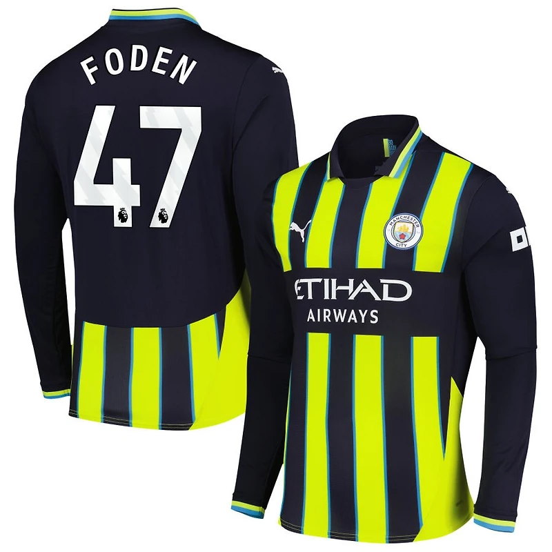 Phil Foden Men's Puma Navy Manchester City 2024/25 Away Replica Long Sleeve Custom Jersey