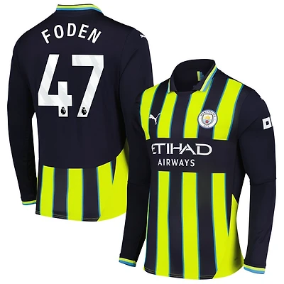 Phil Foden Men's Puma Navy Manchester City 2024/25 Away Replica Long Sleeve Custom Jersey