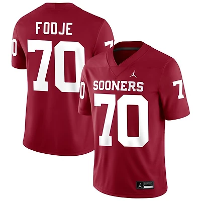 Ryan Fodje Men's Jordan Brand Crimson Oklahoma Sooners NIL Pick-A-Player Football Replica Jersey
