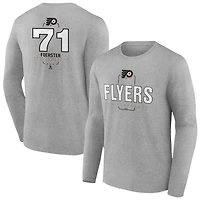 Men's Gray Philadelphia Flyers Personalized Name & Number Midfielder Long Sleeve T-Shirt