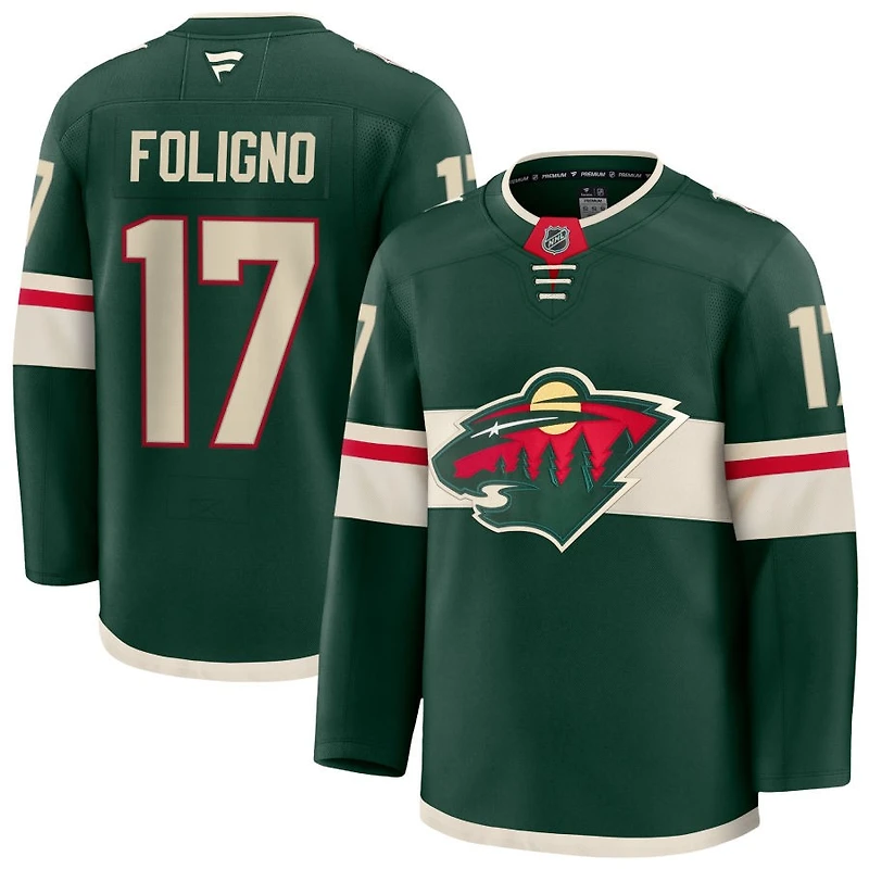 Marcus Foligno Men's Fanatics Green Minnesota Wild Home Premium Custom Jersey