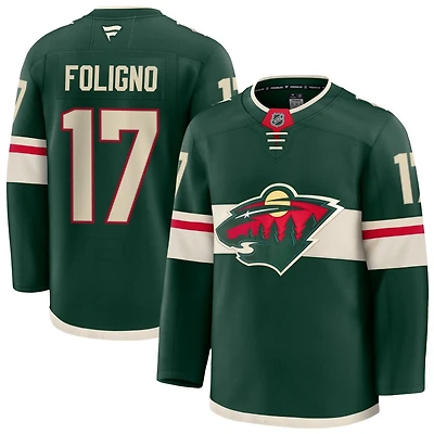 Marcus Foligno Men's Fanatics Green Minnesota Wild Home Premium Custom Jersey