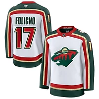 Marcus Foligno Men's Fanatics  White Minnesota Wild 25th Anniversary Premium Custom Jersey
