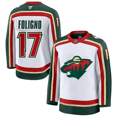 Marcus Foligno Men's Fanatics  White Minnesota Wild 25th Anniversary Premium Custom Jersey