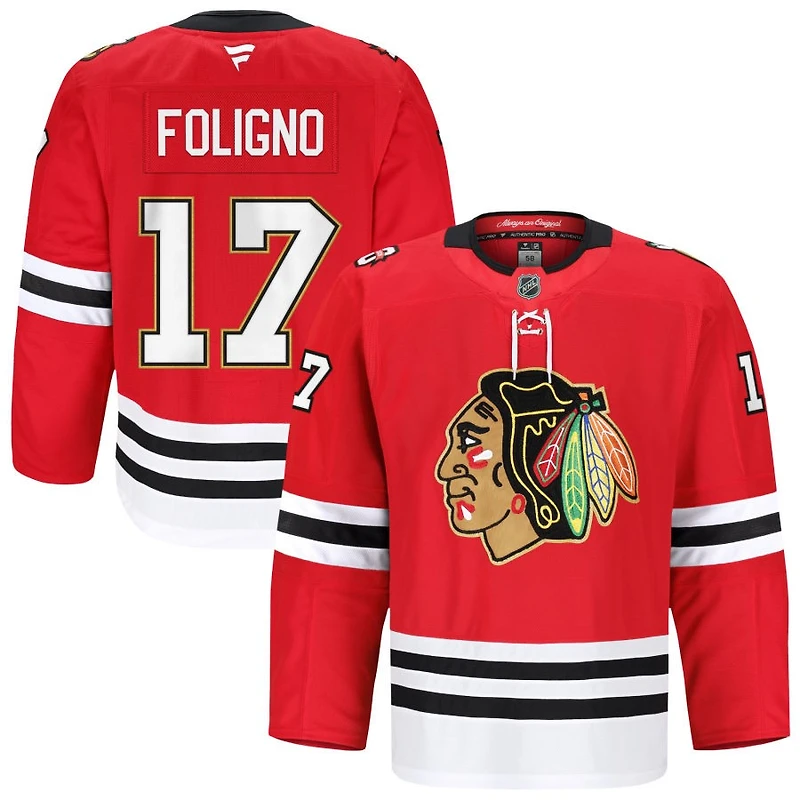 Nick Foligno Men's Fanatics Red Chicago Blackhawks Anniversary, Home Authentic Pro Custom Jersey