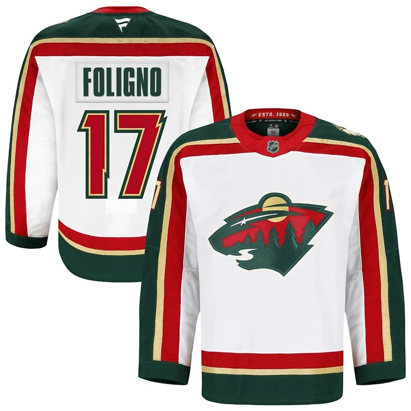 Marcus Foligno Men's Fanatics White Minnesota Wild 25th Anniversary Authentic Pro Custom Jersey