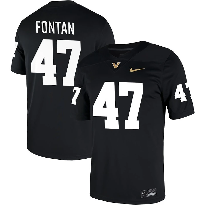 Isaiah Fontan Men's Nike Black Vanderbilt Commodores NIL Pick-A-Player Game Jersey