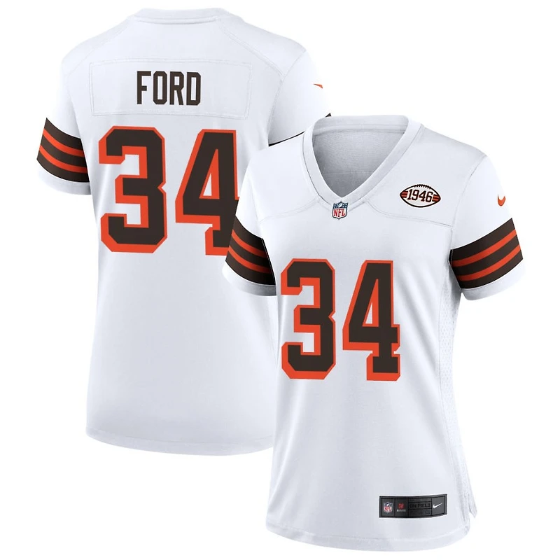 Jerome Ford Women's Nike White Cleveland Browns 1946 Collection Alternate Custom Jersey