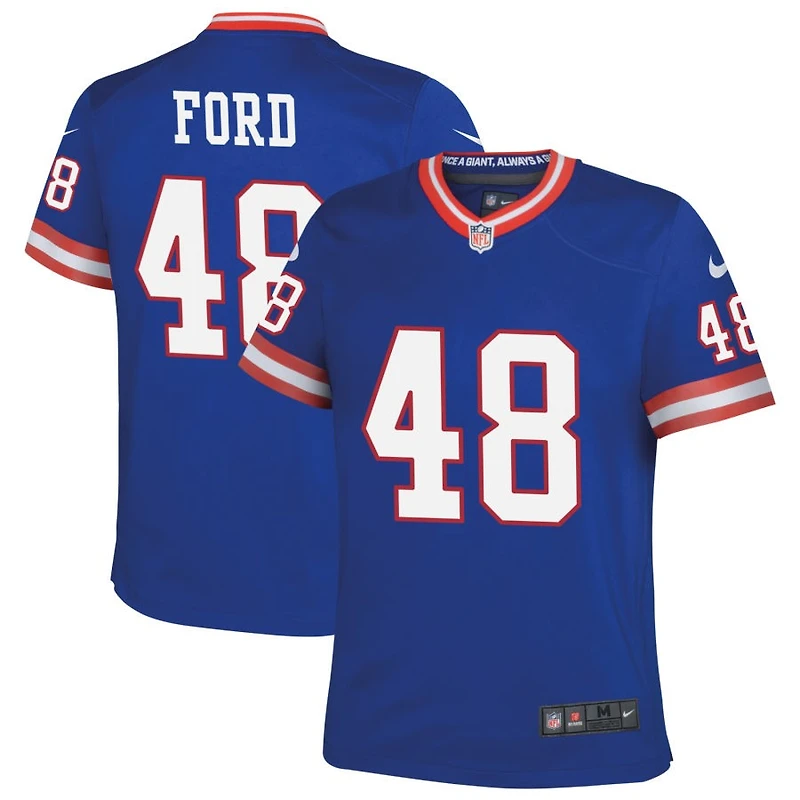 Trace Ford Youth Nike Royal New York Giants Classic Custom Game Jersey