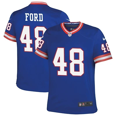 Trace Ford Youth Nike Royal New York Giants Classic Custom Game Jersey