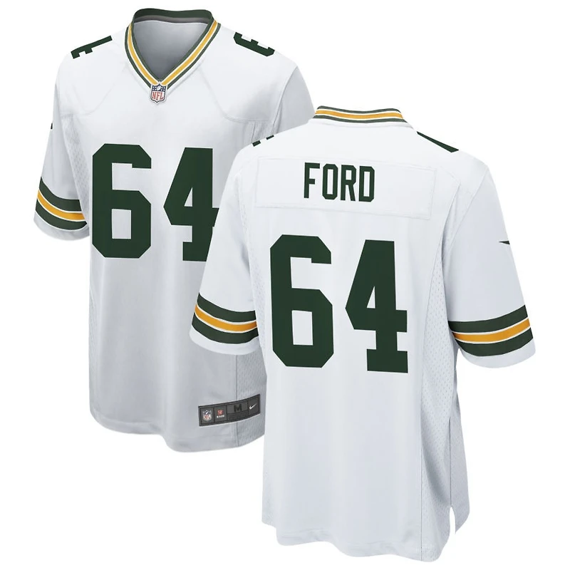 Jonathan Ford Men's Nike White Green Bay Packers Custom Game Jersey