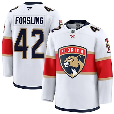 Gustav Forsling Men's Fanatics White Florida Panthers Away Premium Custom Jersey