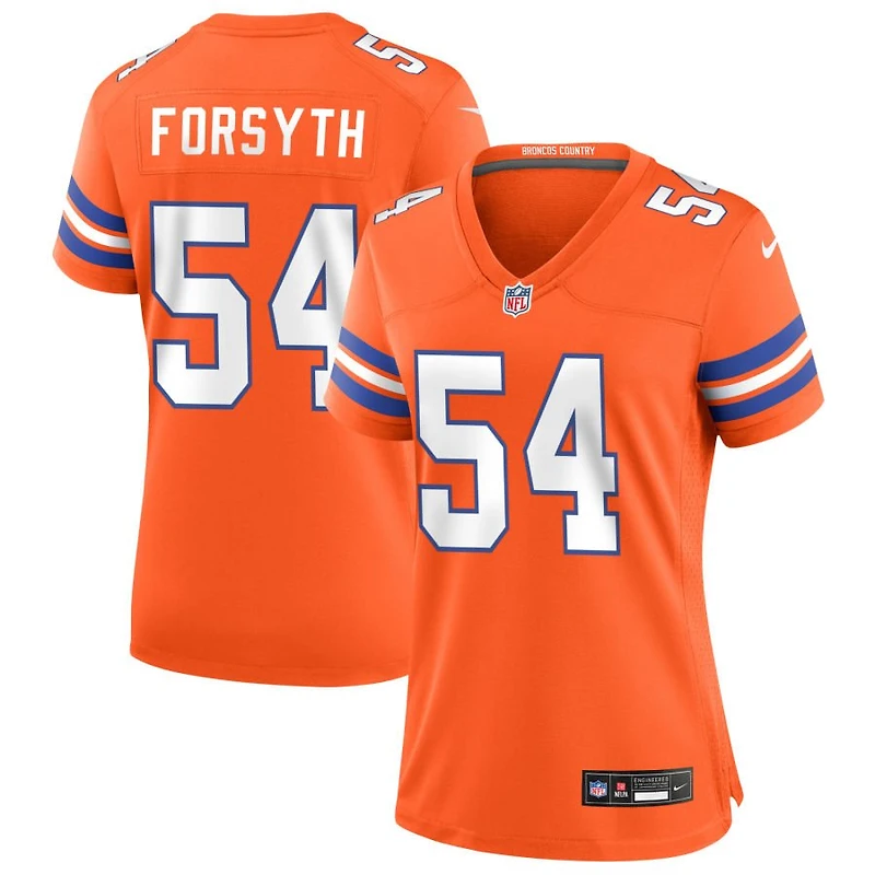 Alex Forsyth Women's Nike Orange Denver Broncos Mile High Collection 1977 Throwback Custom Game Jersey