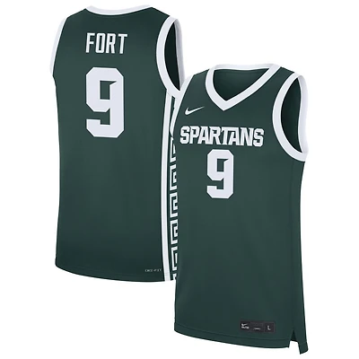 Trey Fort Men's Nike Green Michigan State Spartans NIL Pick-A-Player Men's Basketball Jersey