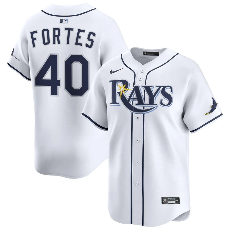 Nick Fortes Men's Nike White Tampa Bay Rays Home Limited Custom Jersey