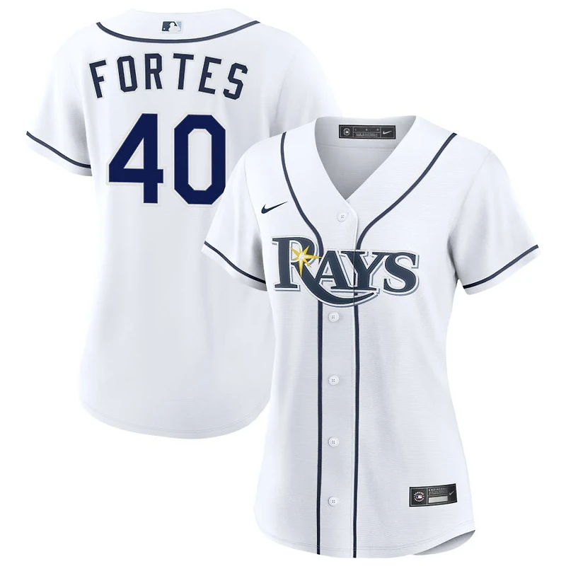 Nick Fortes Women's Nike White Tampa Bay Rays Home Custom Replica 2.0 Jersey