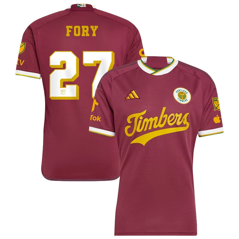 Jimer Fory Men's adidas Red Portland Timbers 2024 Archive Custom Authentic Jersey