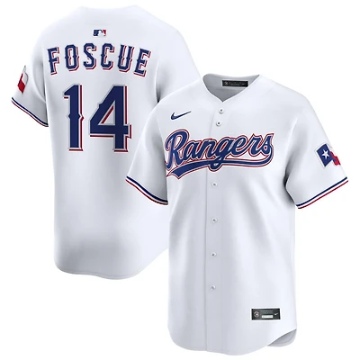 Justin Foscue Men's Nike White Texas Rangers Home Limited Custom Jersey