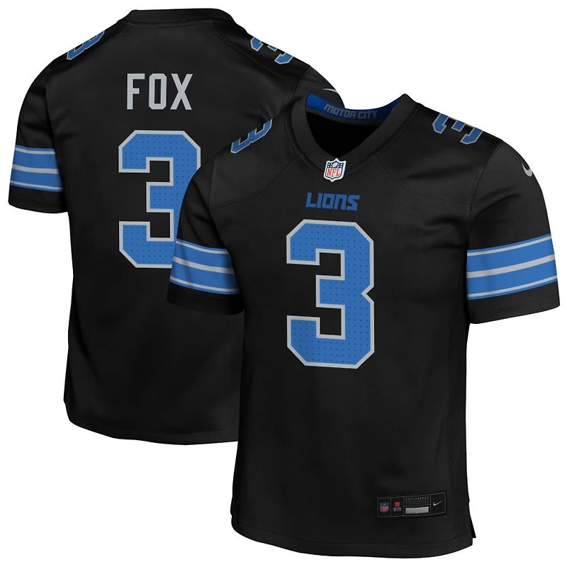 Jack Fox Youth Nike Black Detroit Lions Alternate Custom Game Jersey