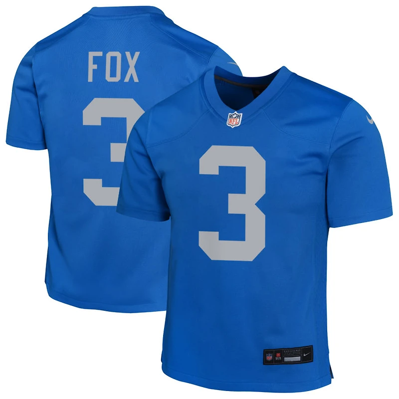 Jack Fox Youth Nike Blue Detroit Lions Alternate Custom Game Jersey