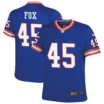 Tomon Fox Youth Nike Royal New York Giants Classic Custom Game Jersey