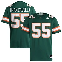 Nino Francavilla Men's adidas  Green Miami Hurricanes NIL Pick-A-Player Alternate Premier Football Jersey