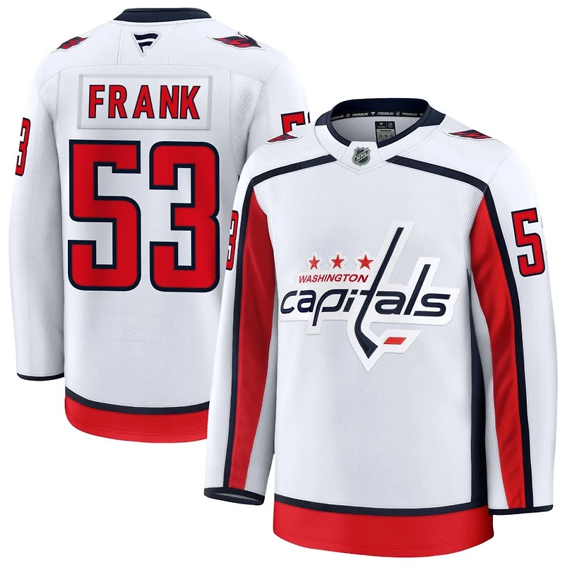Ethen Frank Men's Fanatics White Washington Capitals Away Premium Custom Jersey