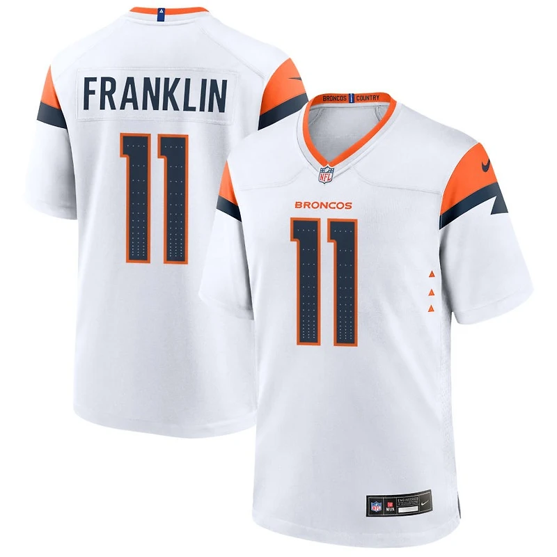 Troy Franklin Men's Nike White Denver Broncos Custom Game Jersey