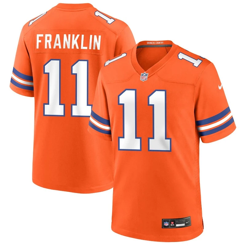 Troy Franklin Men's Nike Orange Denver Broncos Mile High Collection 1977 Throwback Custom Game Jersey