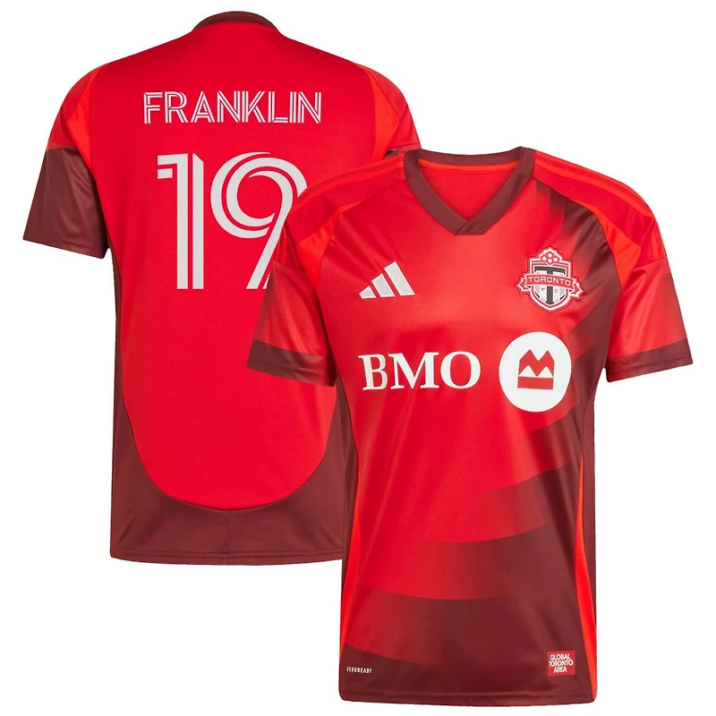 Kobe Franklin Men's adidas Red Toronto FC 2025 Club Kit Replica Custom Jersey