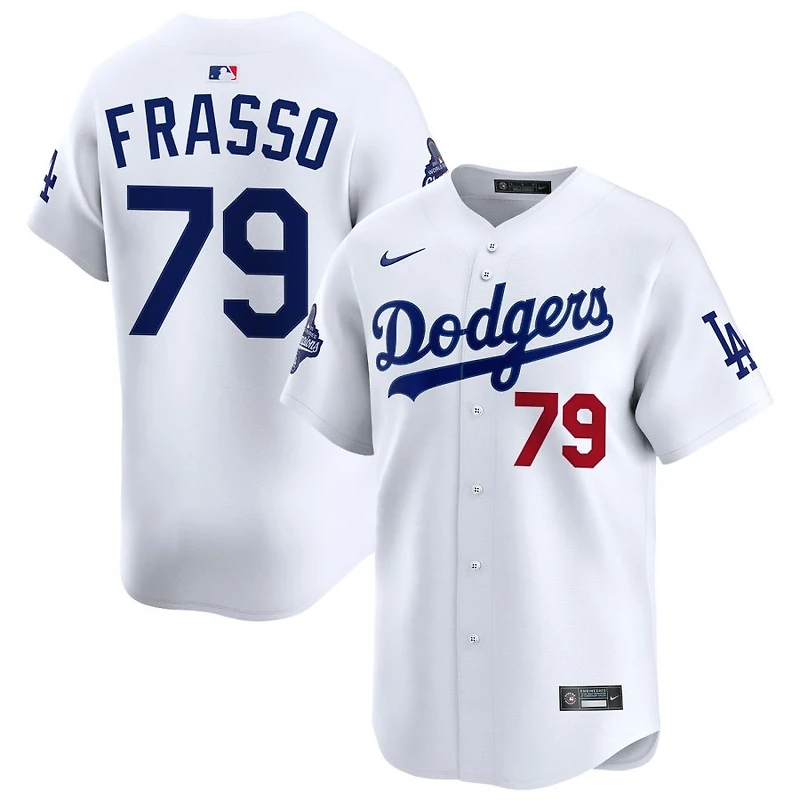 Nick Frasso Men's Nike  White Los Angeles Dodgers 2025 World Series Champions Home Custom Limited Jersey