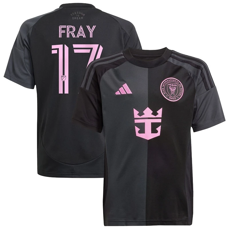 Ian Fray Youth adidas  Black Inter Miami CF 2025 The Fortitude Kit Replica Custom Jersey