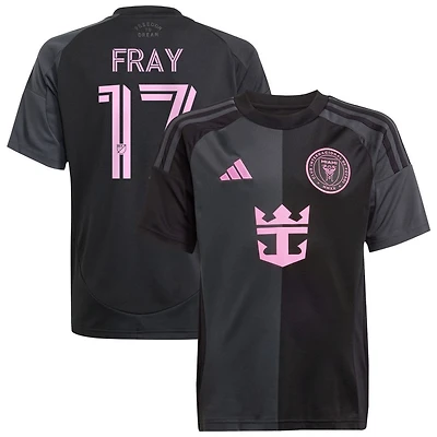 Ian Fray Youth adidas  Black Inter Miami CF 2025 The Fortitude Kit Replica Custom Jersey