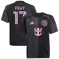 Ian Fray Youth adidas  Black Inter Miami CF 2025 The Fortitude Kit Replica Custom Jersey