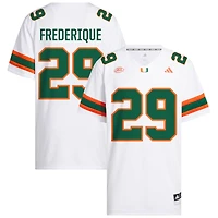 O.J. Frederique Men's adidas  White Miami Hurricanes NIL Pick-A-Player White Premier Football Jersey