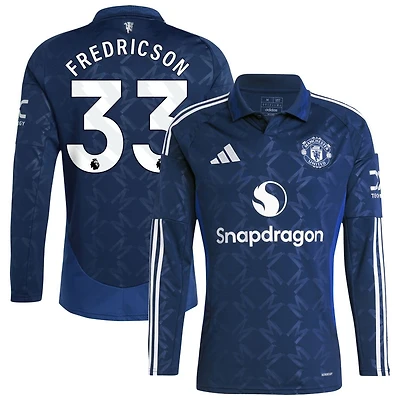 Tyler Fredricson Men's adidas  Navy Manchester United 2024/25 Away Replica Long Sleeve Custom Jersey