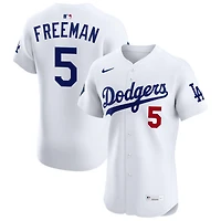 Freddie Freeman Men's Nike White Los Angeles Dodgers Home Elite Sponsor Patch Custom Jersey